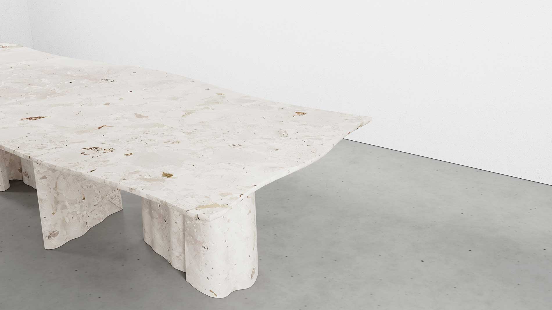 Bellagio Breccia Aurora Collection by MelchiorriStudioGallery - Rectangular Dining Table in Breccia Aurora Marble - Handcrafted