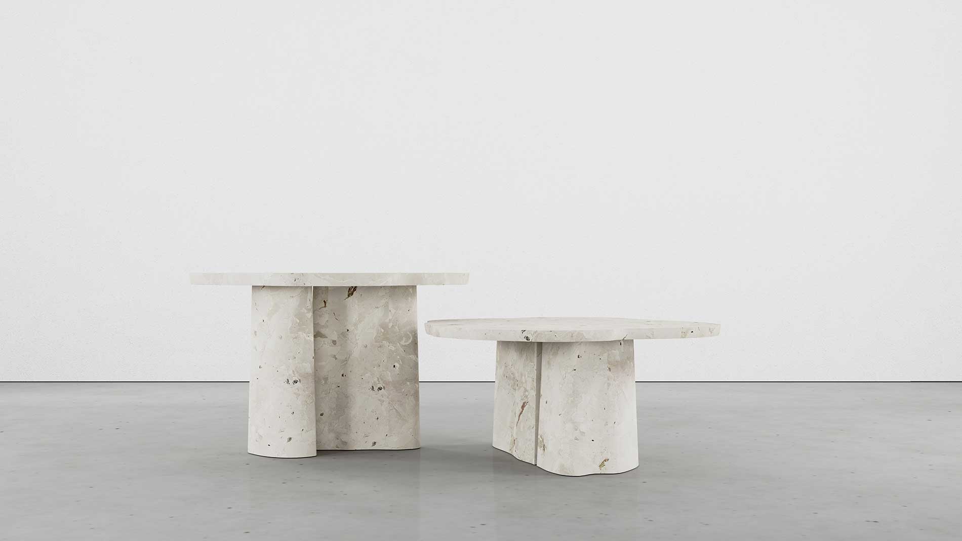 Bellagio Breccia Aurora Collection by MelchiorriStudioGallery - Side table in Breccia Aurora Marble - Handcrafted