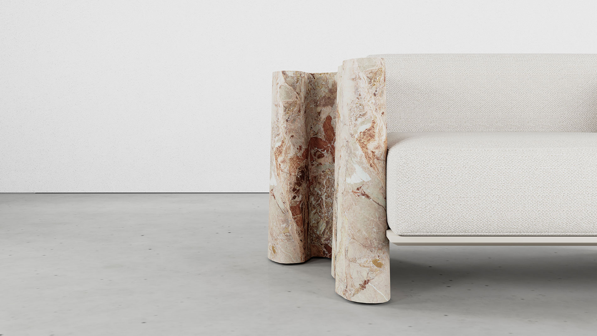 Bellagio Breccia Pernice Collection by MelchiorriStudioGallery - Sofa in Breccia Pernice Marble - Handcrafted