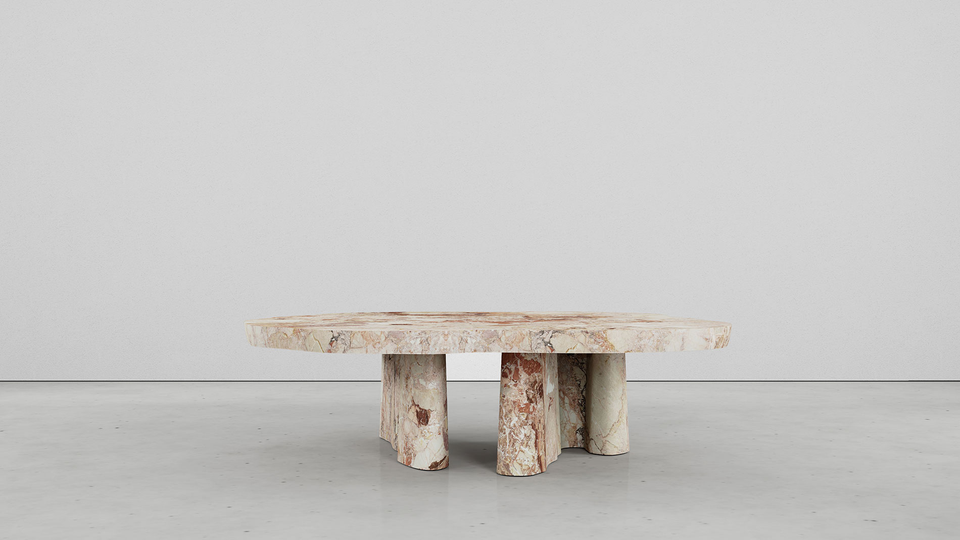 Bellagio Breccia Pernice Collection by MelchiorriStudioGallery - Coffee table in Breccia Pernice Marble - Handcrafted