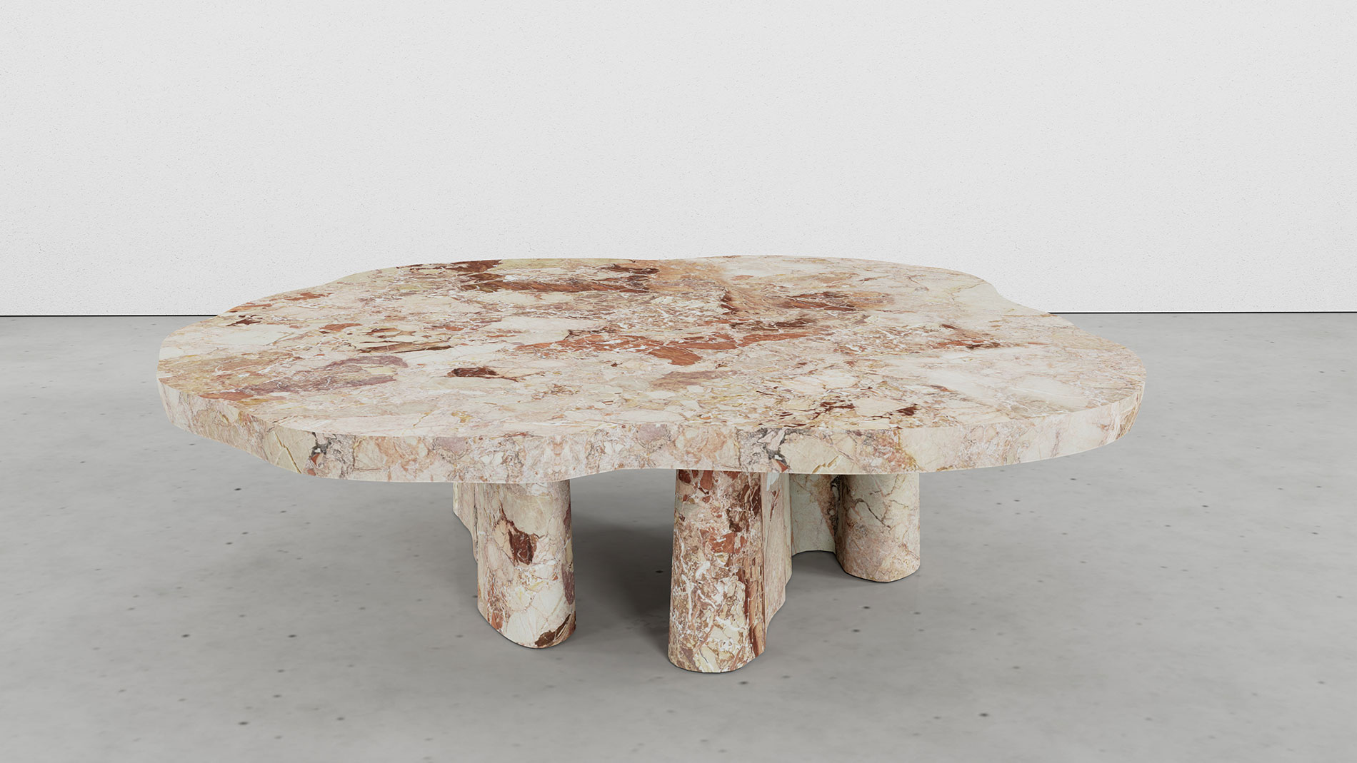 Bellagio Breccia Pernice Collection by MelchiorriStudioGallery - Coffee table in Breccia Pernice Marble - Handcrafted