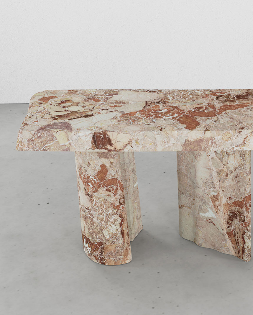 Bellagio Breccia Pernice Collection by MelchiorriStudioGallery - Console in Breccia Pernice Marble - Handcrafted