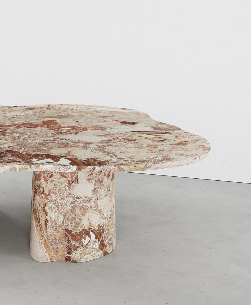 Bellagio Breccia Pernice Collection by MelchiorriStudioGallery - Round dining table in Breccia Pernice Marble - Handcrafted