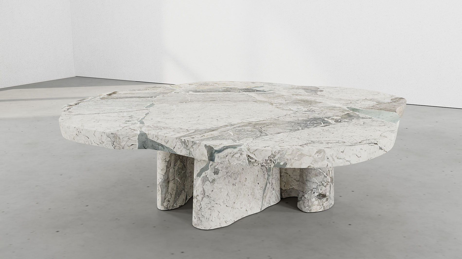 Bellagio Breccia Blue Collection by MelchiorriStudioGallery - Coffee table in Breccia blue Marble - Handcrafted