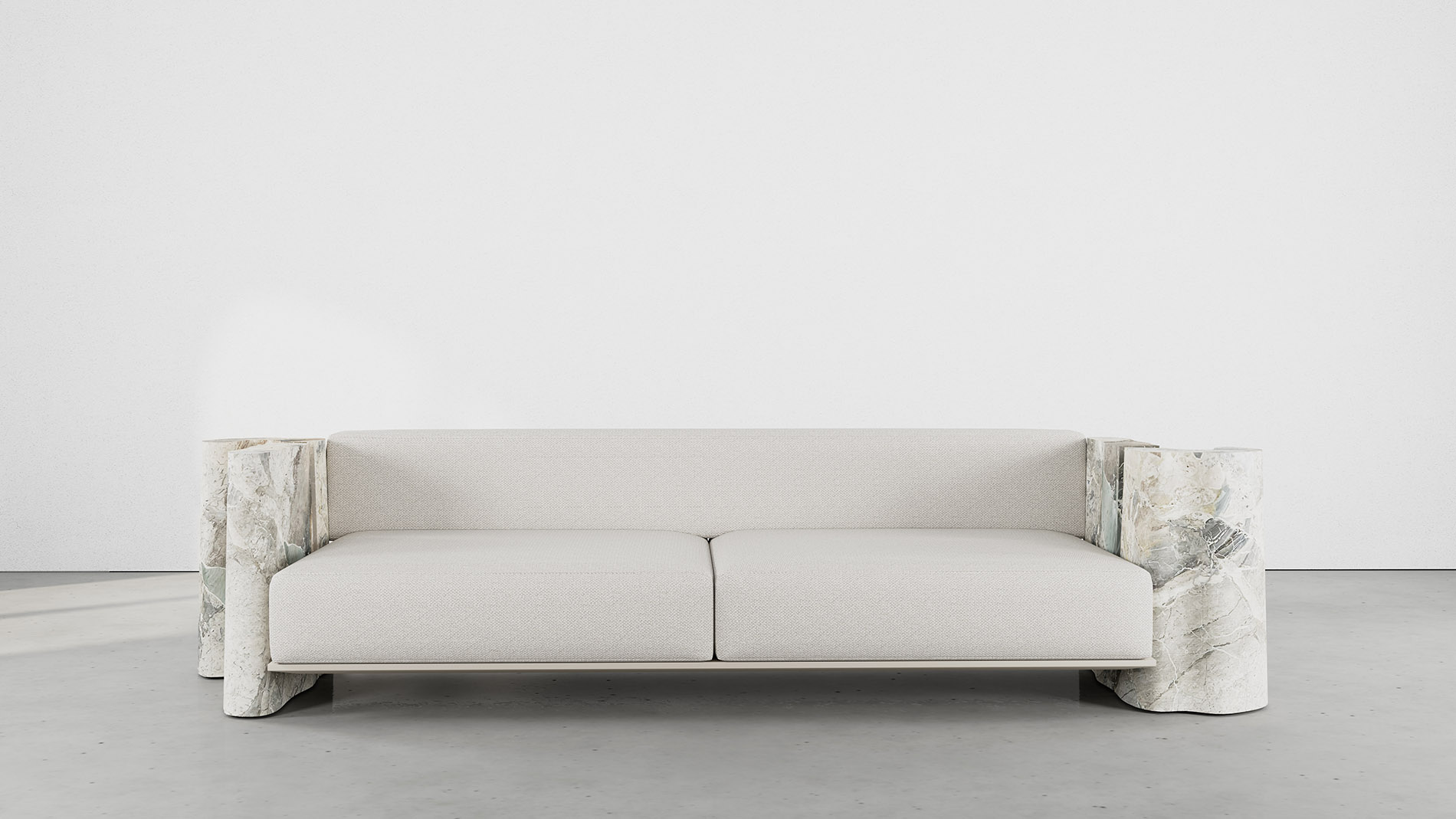 Bellagio Breccia Blue Collection by MelchiorriStudioGallery - Sofa in Breccia blue Marble - Handcrafted