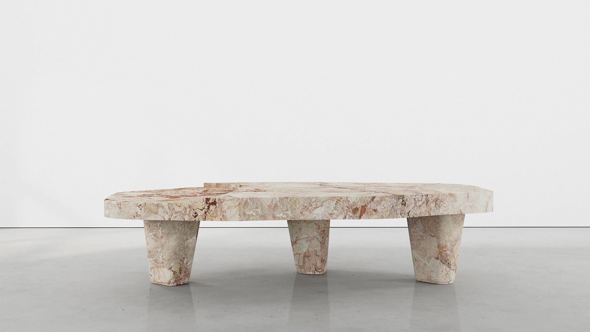 Como Breccia Pernice Collection by MelchiorriStudioGallery - Coffee Table - Limited edition in Breccia pernice marble - Handcrafted - Designed by Sauro Melchiorri