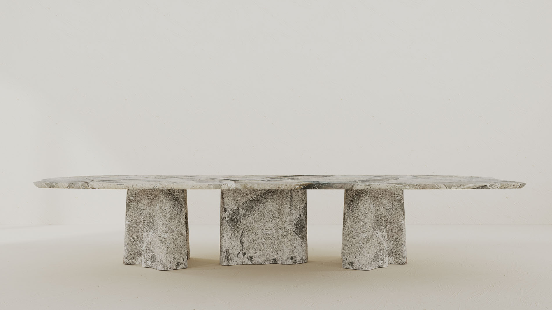 Iseo Breccia Blue Collection by MelchiorriStudioGallery - Marble Coffee Table - Limited Edition in Breccia Blue Marble - Handcrafted