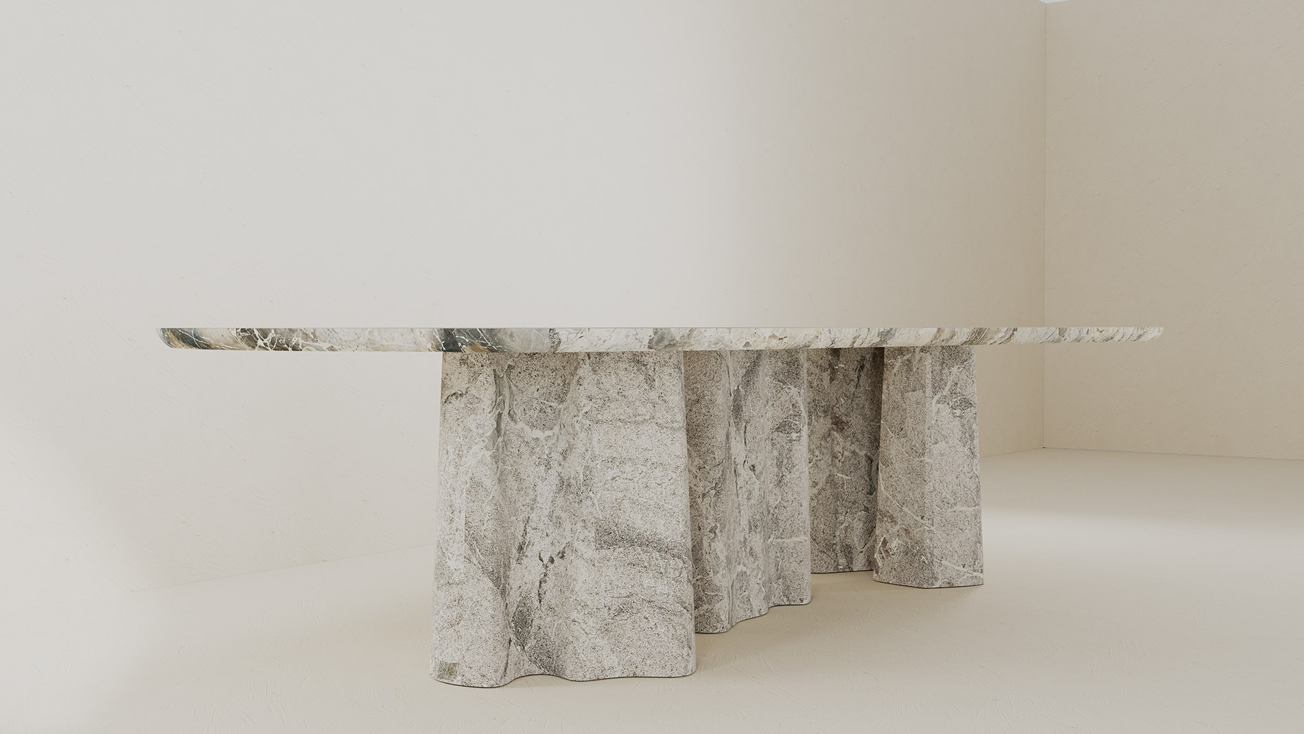 Iseo Breccia Blue Collection by MelchiorriStudioGallery - Marble Dining Table - Limited Edition in Breccia Blue Marble - Handcrafted
