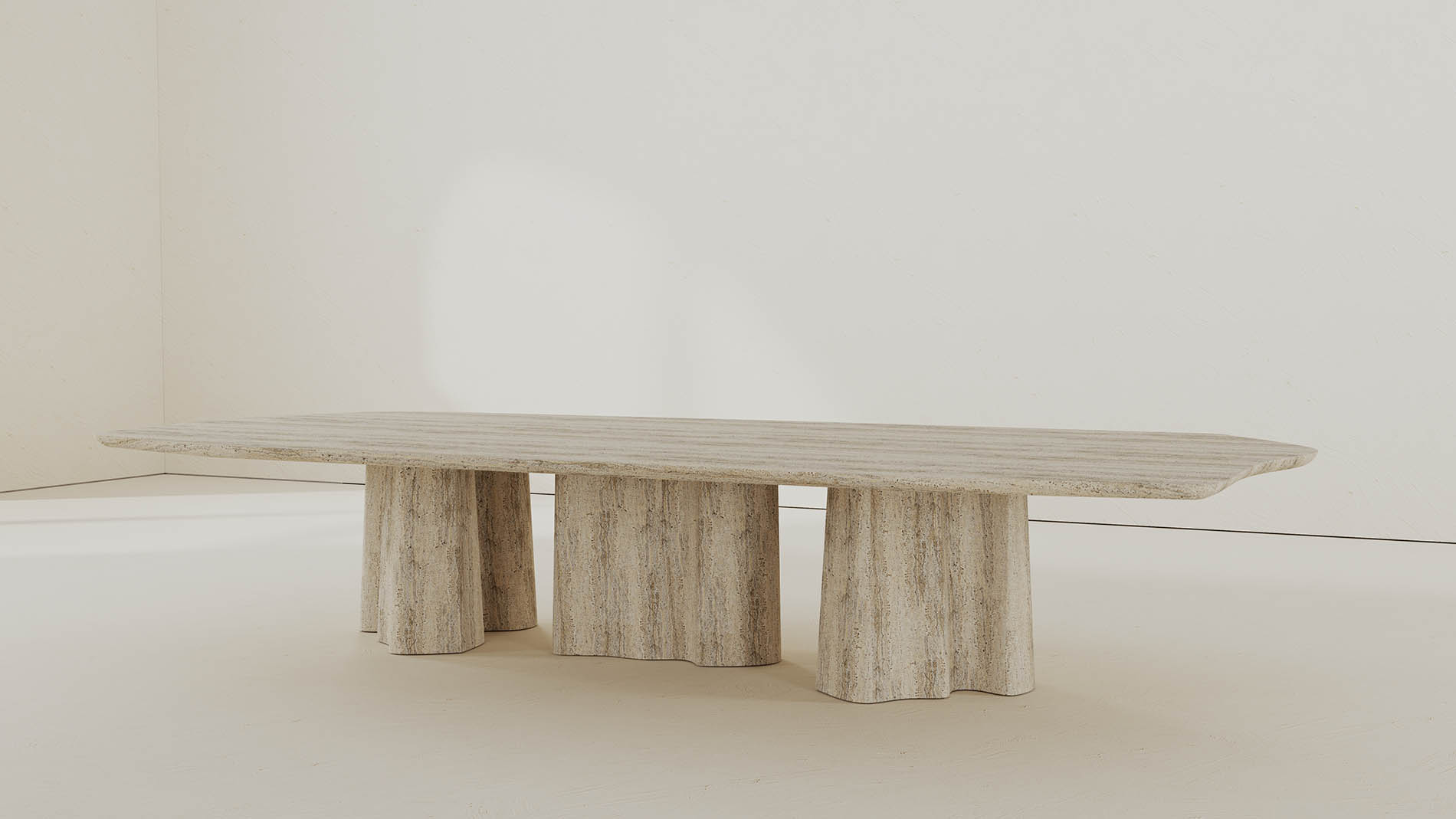 Iseo Travertine Collection by MelchiorriStudioGallery - Coffee table in Travertine Marble - Handcrafted