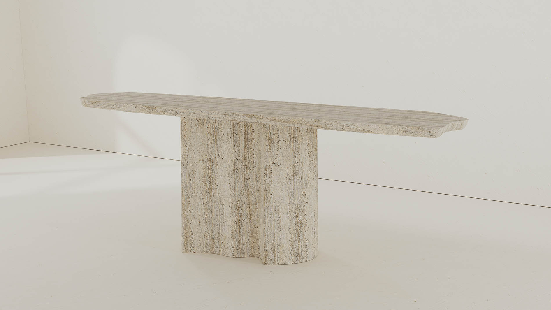 Iseo Travertine Collection by MelchiorriStudioGallery - Travertine Marble Console -  Handcrafted