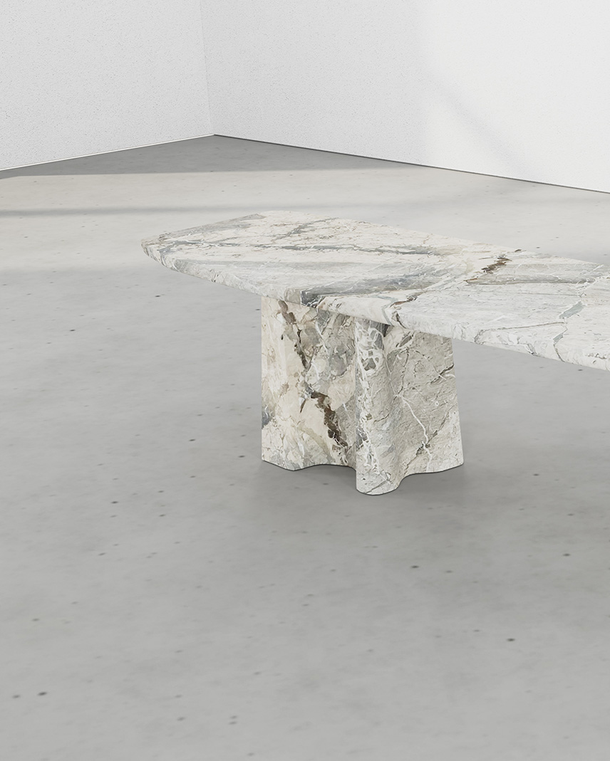 Bench in Breccia Blue Marble - Lerici Blue Collection by MelchiorriStudioGallery - Limited Edition in Breccia Blue Marble - Handcrafted