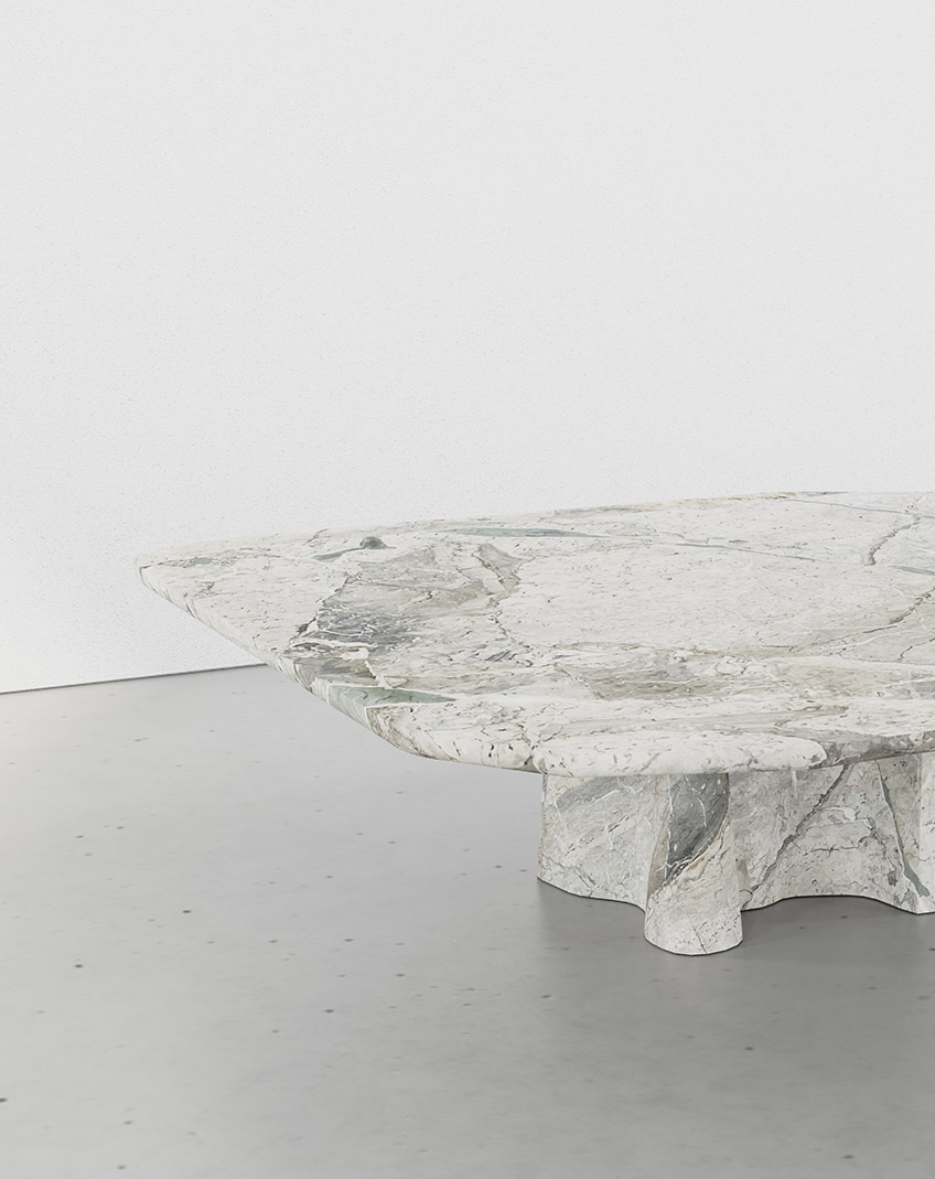 Coffee Table in Breccia Blue Marble - Lerici Blue Collection by MelchiorriStudioGallery -  Limited Edition in Breccia Blue Marble - Handcrafted