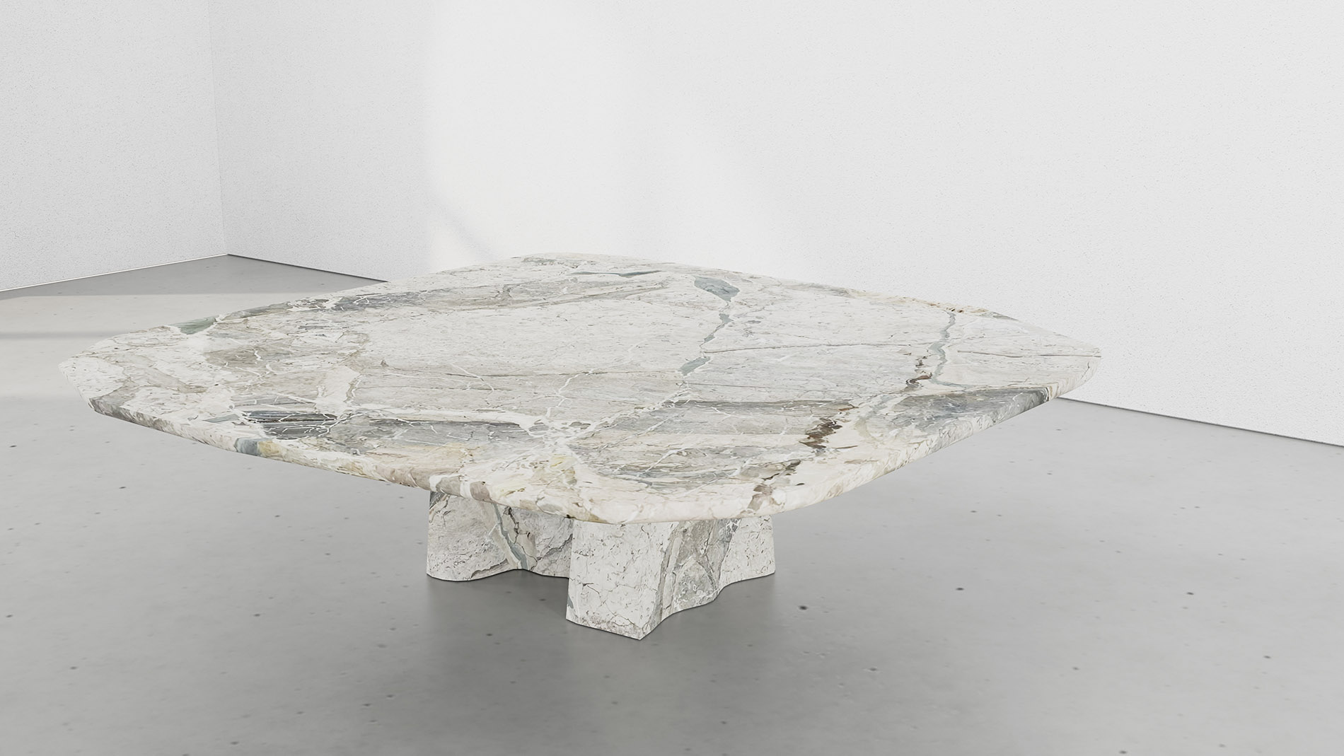 Coffee Table in Breccia Blue Marble - Lerici Blue Collection by MelchiorriStudioGallery -  Limited Edition in Breccia Blue Marble - Handcrafted