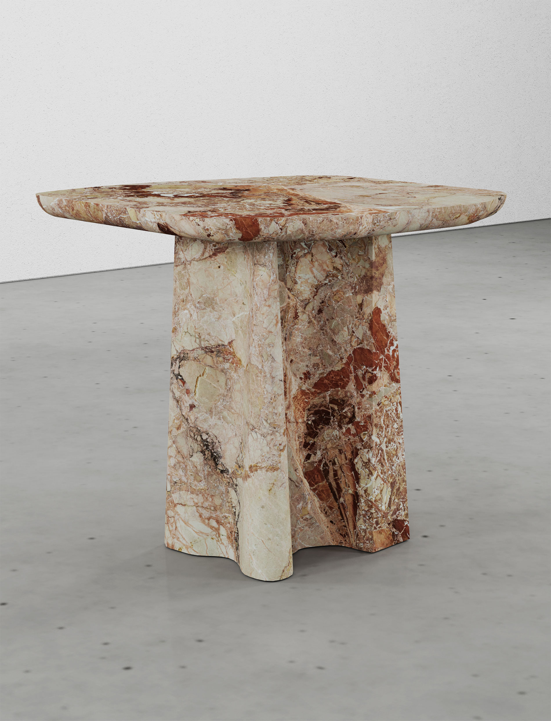 Lerici Breccia Pernice Collection by MelchiorriStudioGallery - Marble Side Table  - Limited Edition in Breccia Pernice Marble - Handcrafted