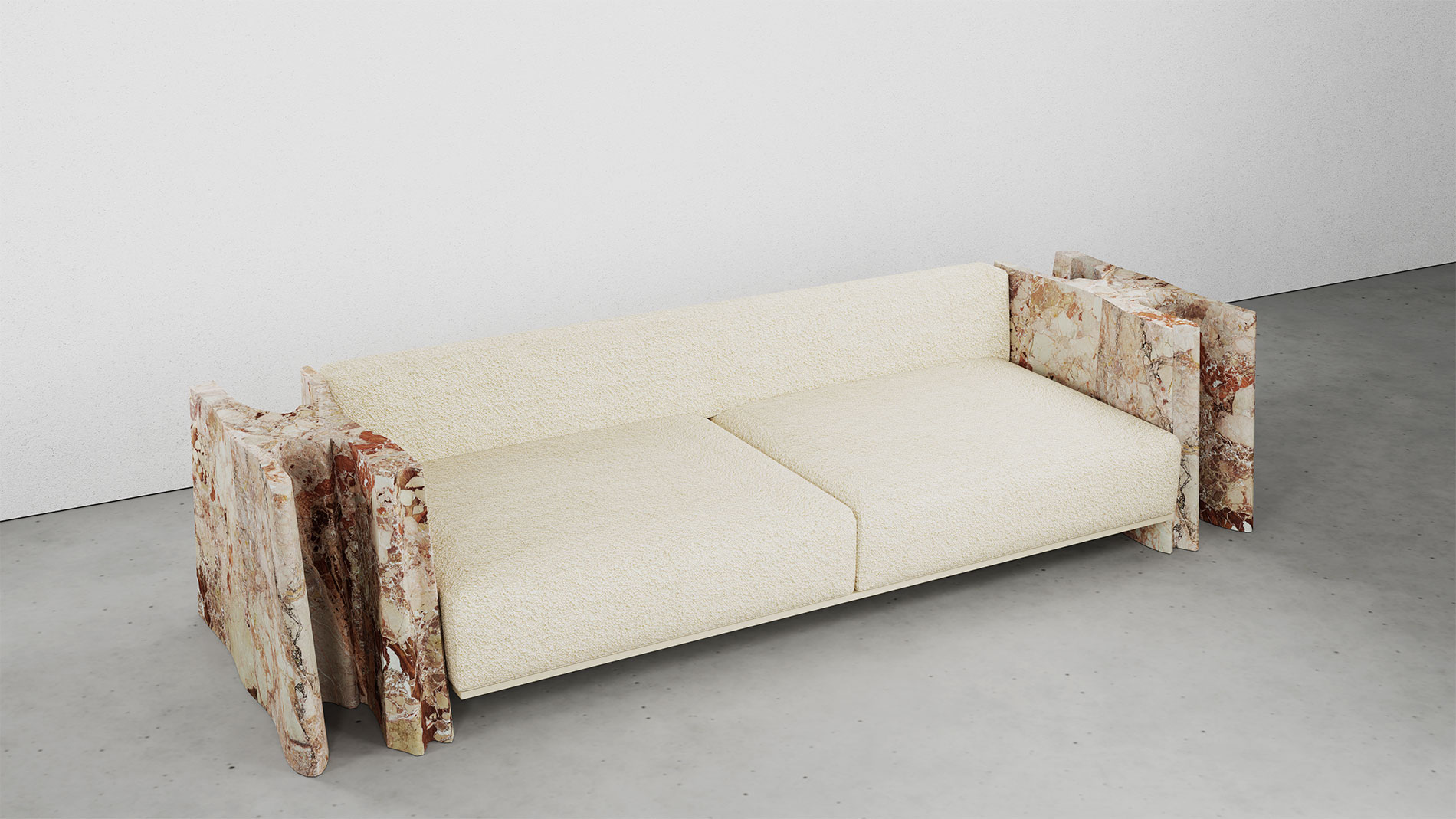 Lerici Breccia Pernice Collection by MelchiorriStudioGallery - Marble Sofa  - Limited Edition in Breccia Pernice Marble - Handcrafted