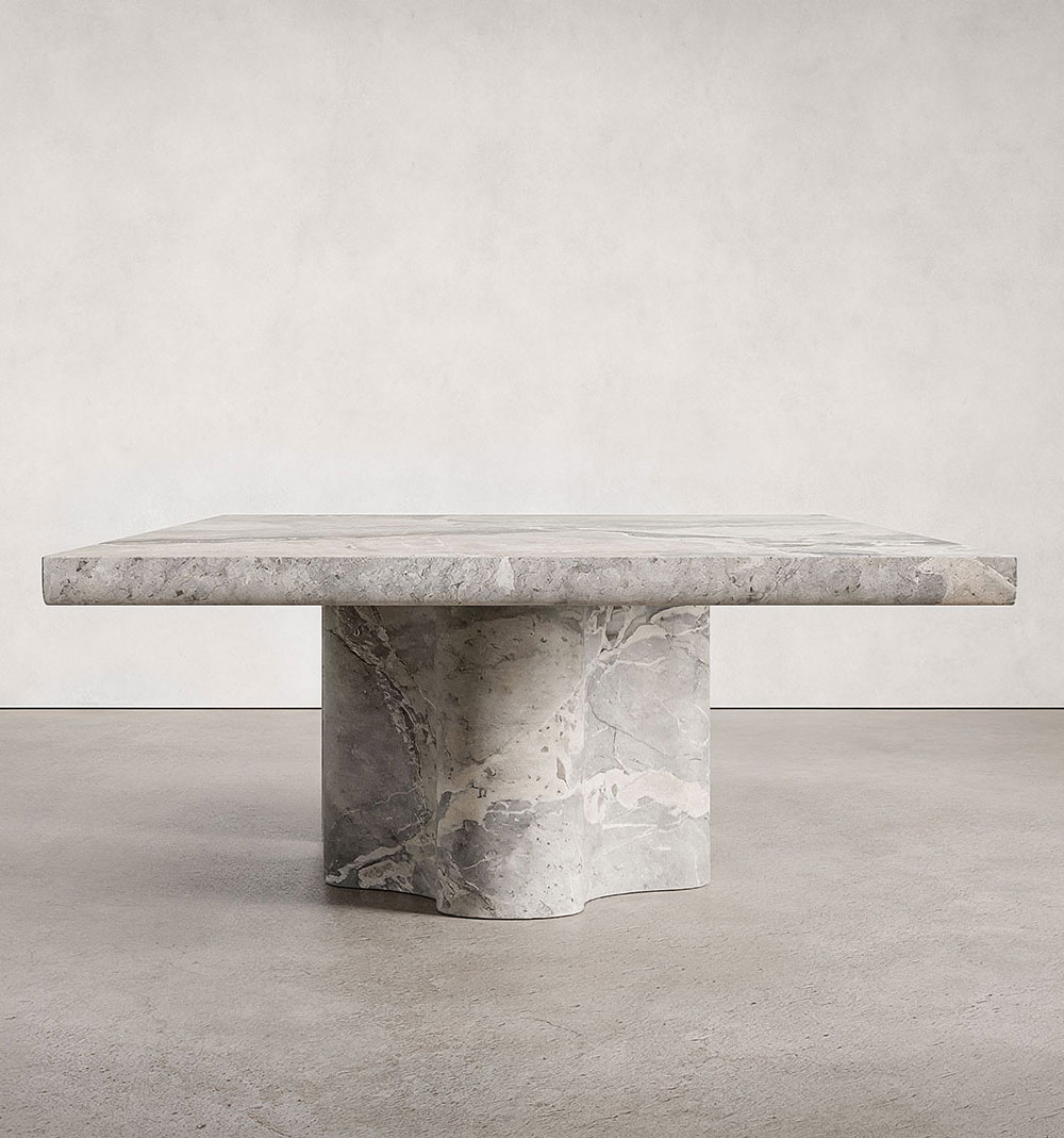 Pietrasanta Breccia Blue Collection by MelchiorriStudioGallery - Marble Coffee Table - Limited Edition in Breccia Blue Marble - Handcrafted