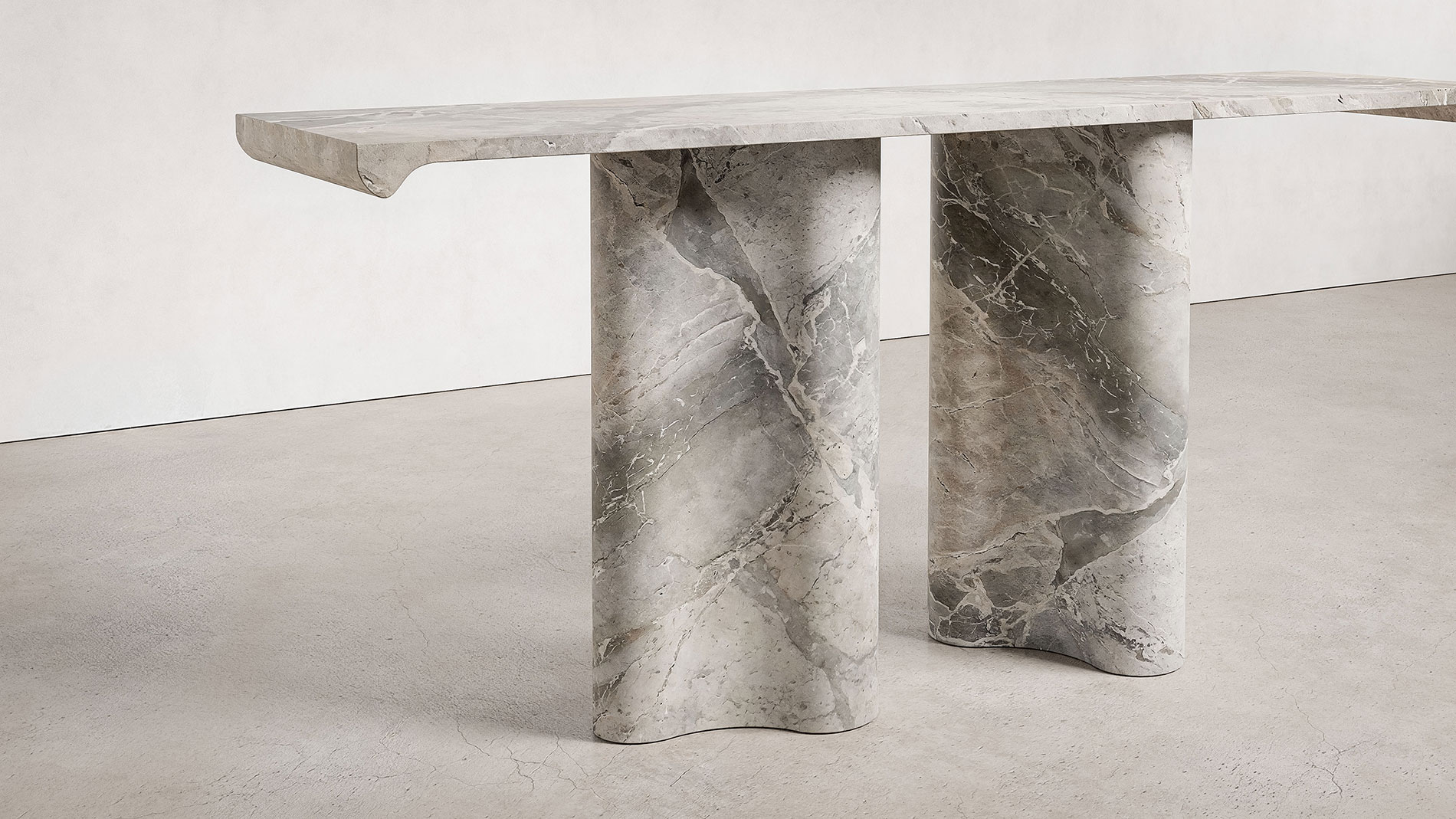 Pietrasanta Breccia Blue Collection by MelchiorriStudioGallery - Marble Console   - Limited Edition in Breccia Blue Marble - Handcrafted