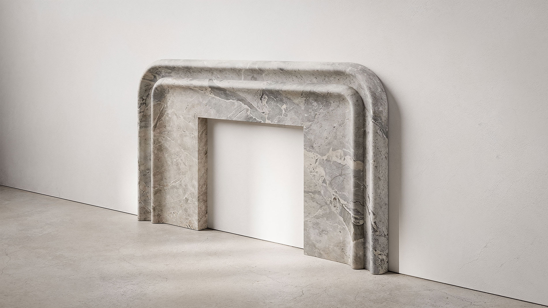 Pietrasanta Collection by MelchiorriStudioGallery - Fireplace - Limited Edition in Verde Cipollino Marble - Handcrafted, hand carved marble
