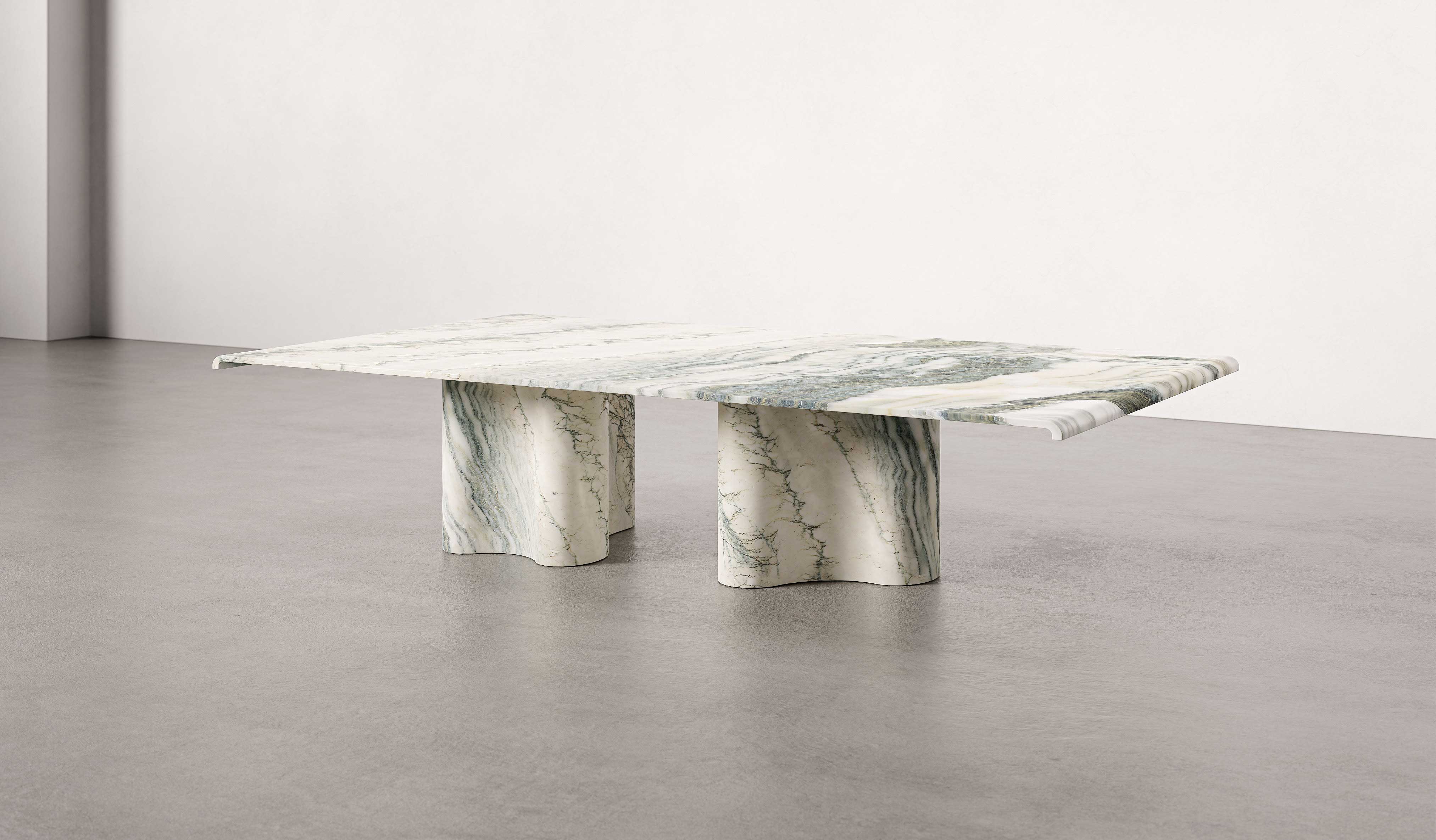 Pietrasanta Collection by MelchiorriStudioGallery - Marble Coffee Table - Limited Edition in Verde Cipollino Marble - Handcrafted
