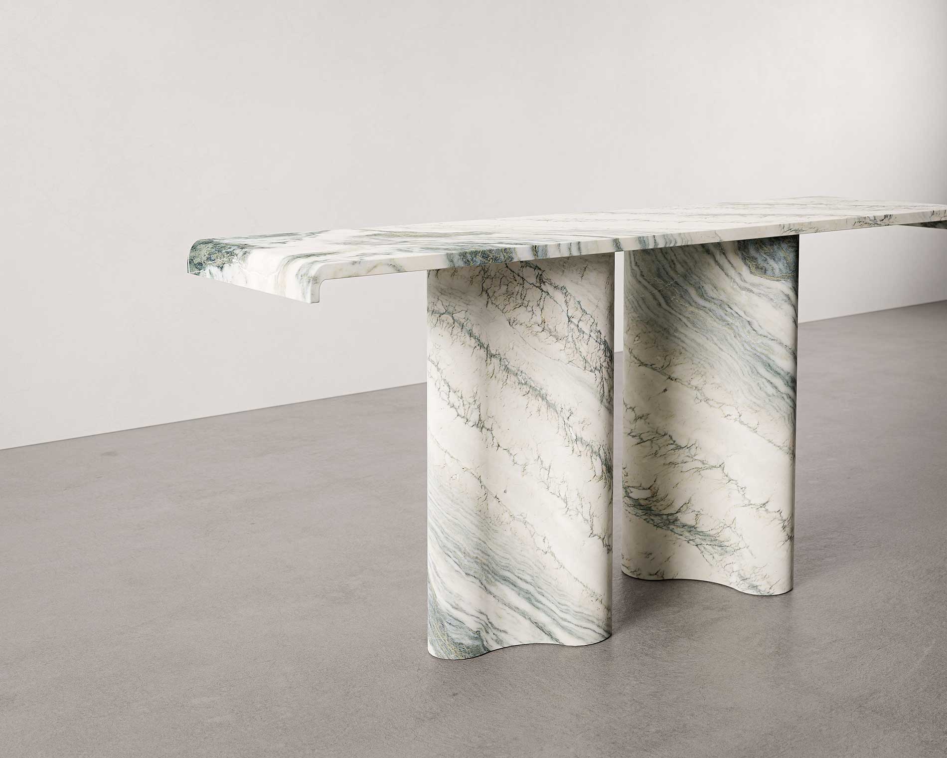 Pietrasanta Collection by MelchiorriStudioGallery - Marble Console   - Limited Edition in Verde Cipollino Marble - Handcrafted