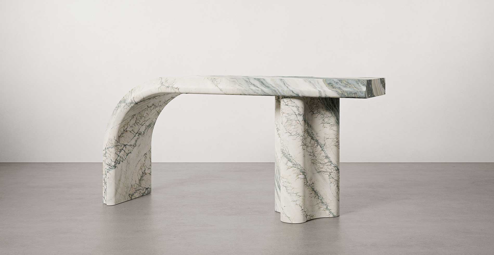 Pietrasanta Verde Cipollino Collection by MelchiorriStudioGallery - Console in Verde Cipollino Marble - Handcrafted