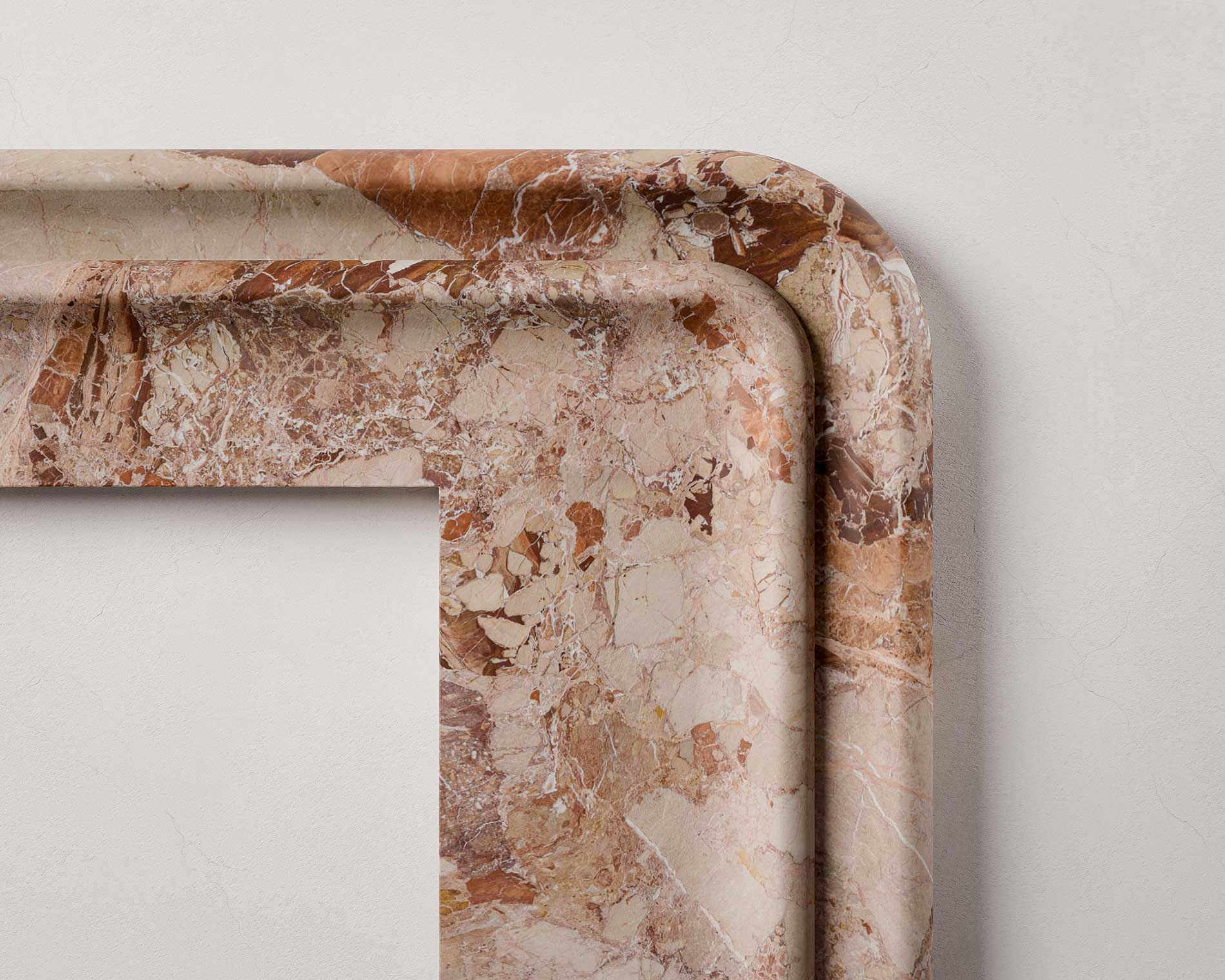 Pietrasanta Breccia Pernice Collection by MelchiorriStudioGallery - Marble fireplace  - Limited Edition in Pernice Marble - Handcrafted