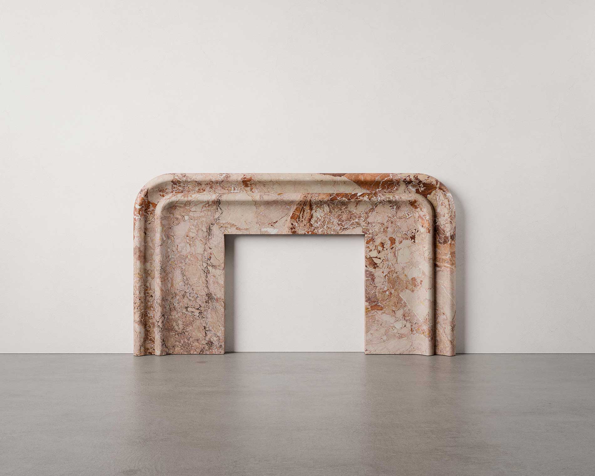 Pietrasanta Breccia Pernice Collection by MelchiorriStudioGallery - Marble fireplace  - Limited Edition in Pernice Marble - Handcrafted