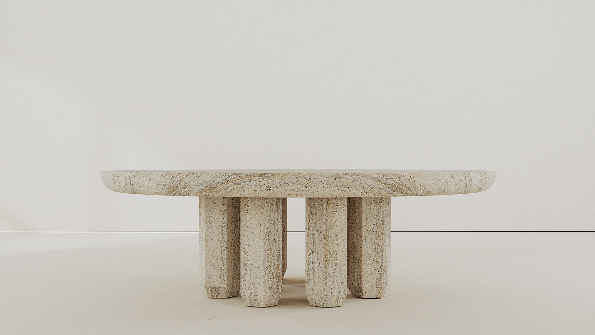 Portofino Travertine Collection by MelchiorriStudioGallery - Marble Coffee Table - Limited Edition in Travertine Marble - Handcrafted