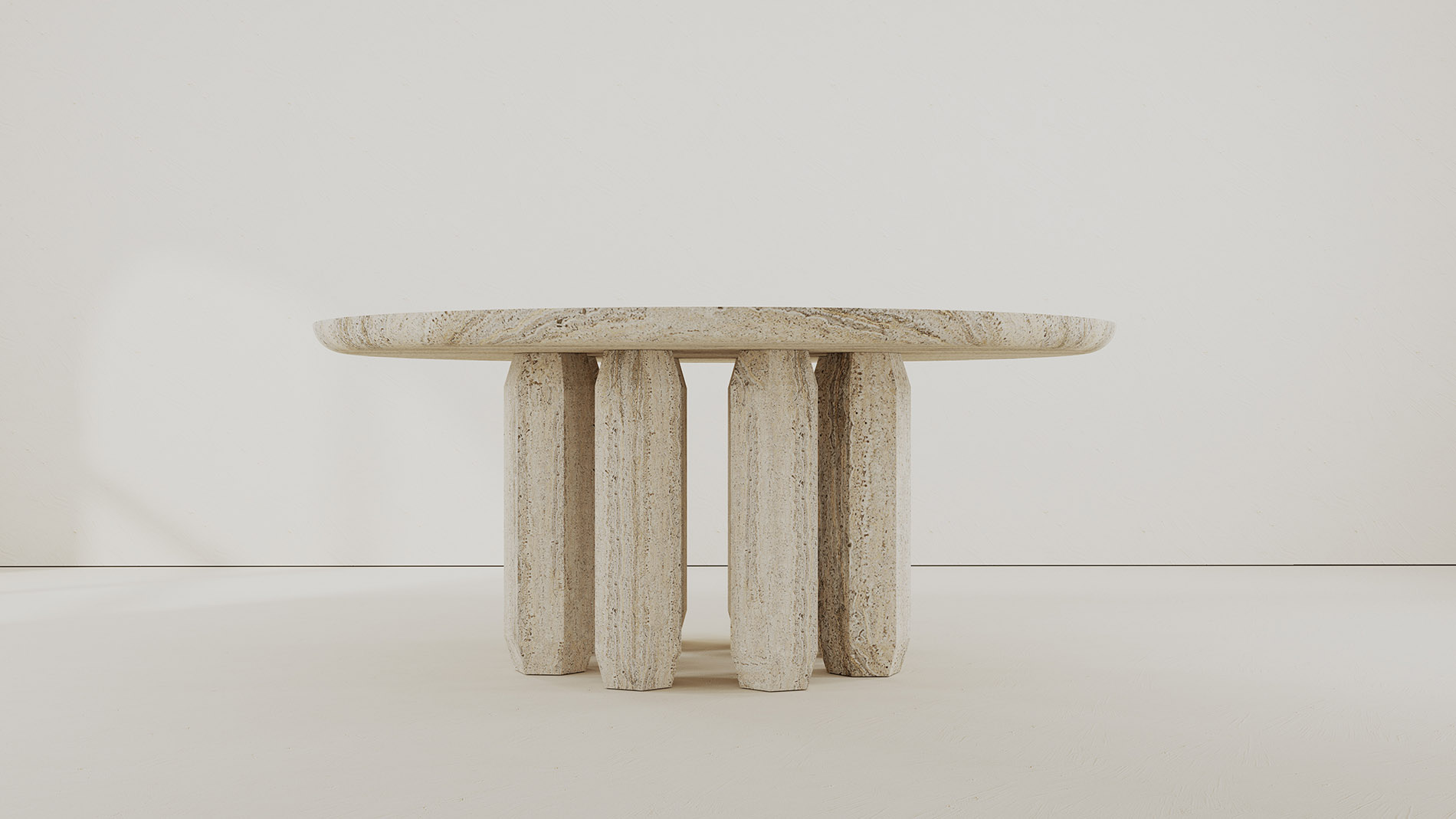 Portofino Travertine Collection by MelchiorriStudioGallery - Travertine Marble Dining Table -  Handcrafted