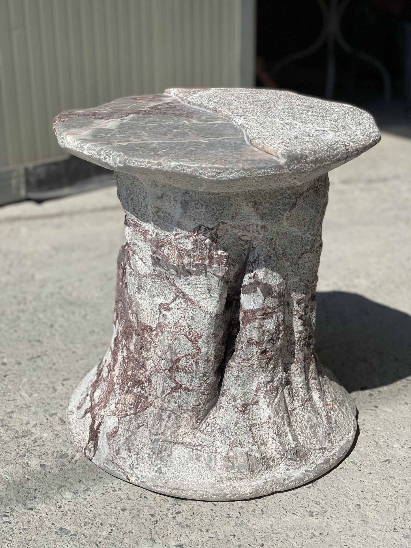 Positano Rosso Venere Collection by Melchiorri Studio Gallery - Side table  in Rosso Venere Marble - Handcrafted