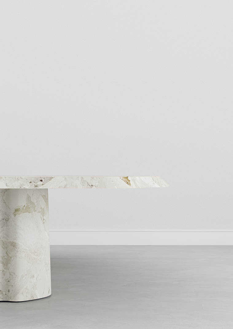 Sirmione Breccia Aurora Collection by MelchiorriStudioGallery - Marble Coffee table - Limited Edition in Breccia aurora Marble - Handcrafted