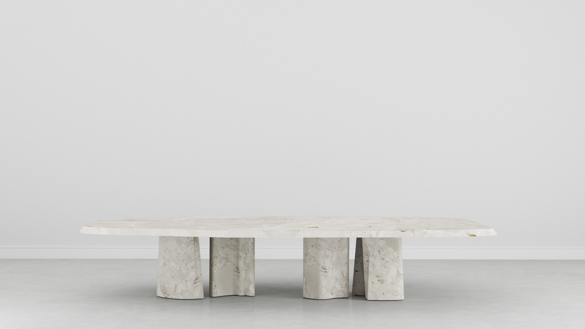 Sirmione Breccia Aurora Collection by MelchiorriStudioGallery - Marble Coffee table - Limited Edition in Breccia aurora Marble - Handcrafted