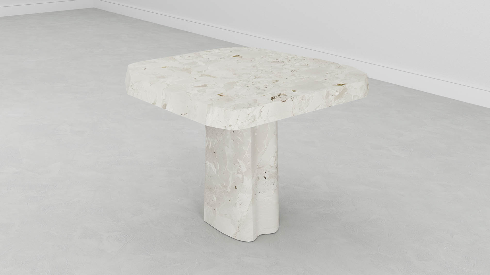 Sirmione Breccia Aurora Collection by MelchiorriStudioGallery - Marble Side Table - Limited Edition in Breccia Aurora Marble - Handcrafted