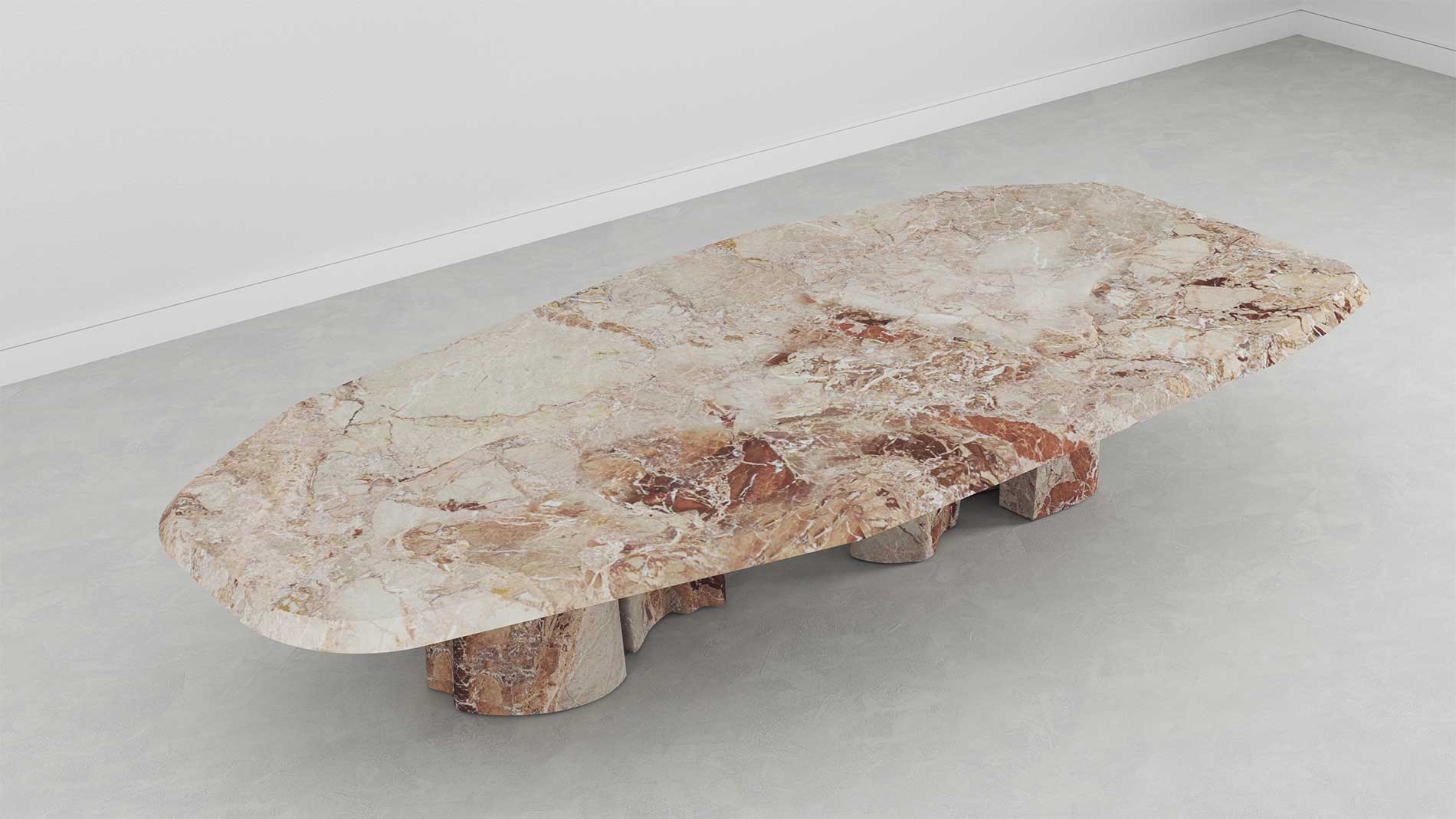 Sirmione Breccia pernice Collection by MelchiorriStudioGallery - Marble Coffee Table - Limited Edition in Breccia Pernice Marble - Handcrafted