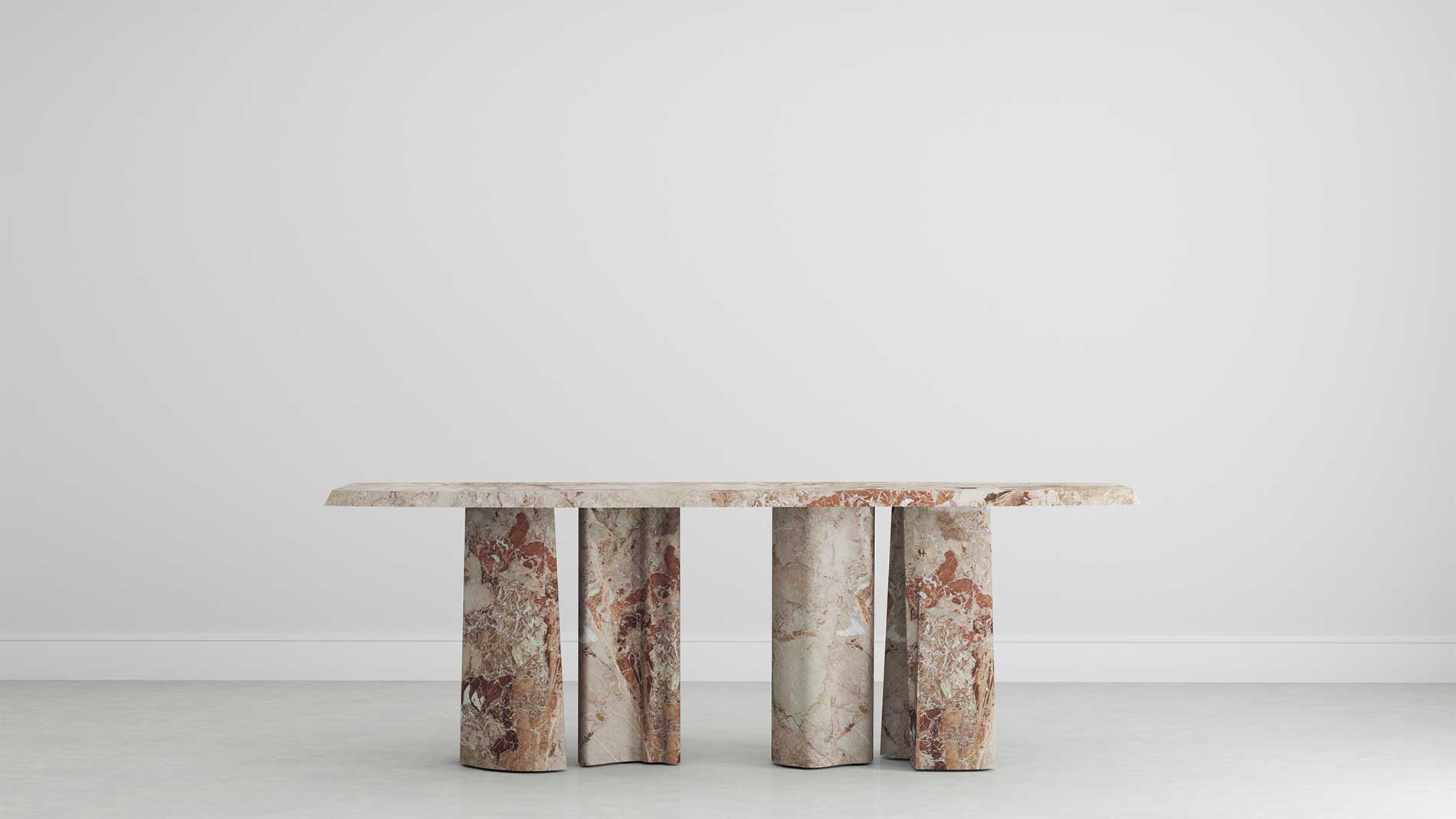 Sirmione Breccia pernice Collection by MelchiorriStudioGallery - Marble Console  - Limited Edition in Breccia pernice Marble - Handcrafted