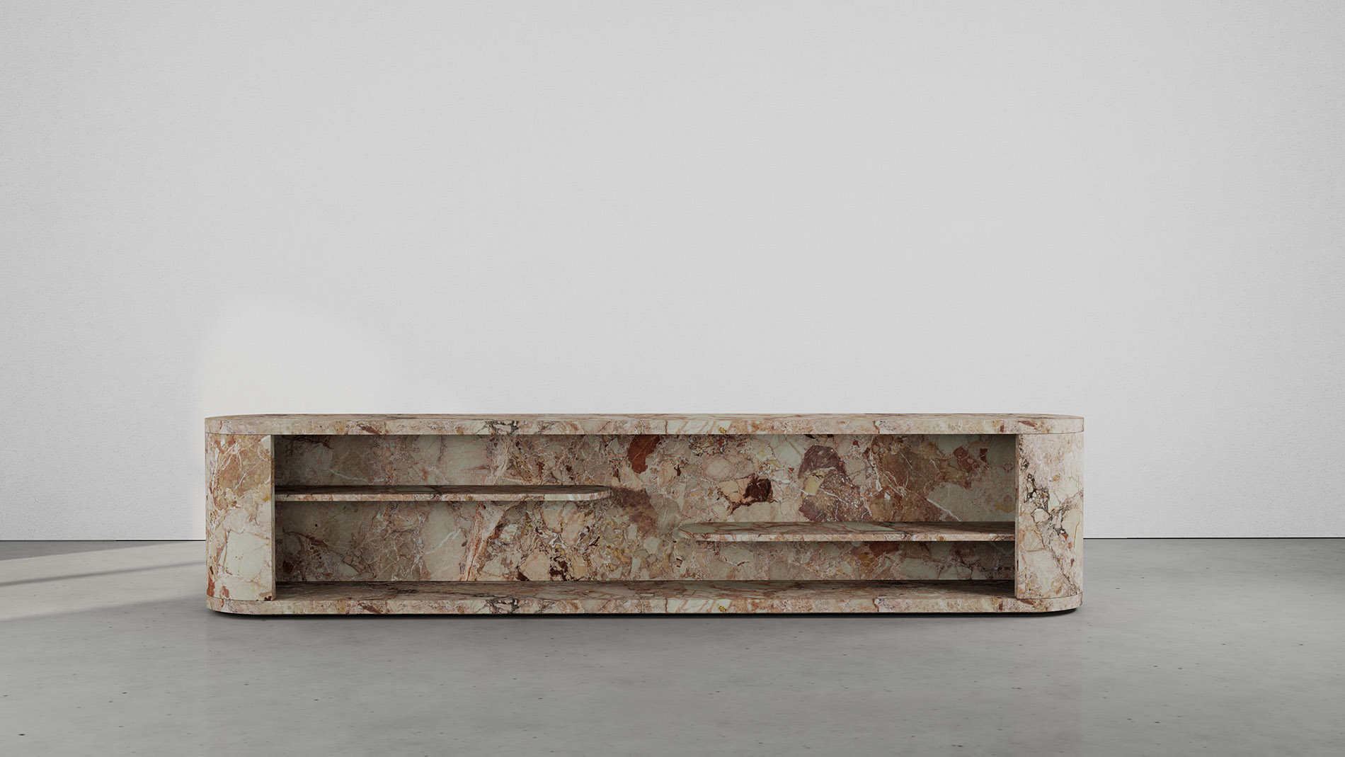 Sirolo Breccia Pernice Collection by MelchiorriStudioGallery - MarbleSideboard - Limited Edition in Breccia Pernice Marble - Handcrafted