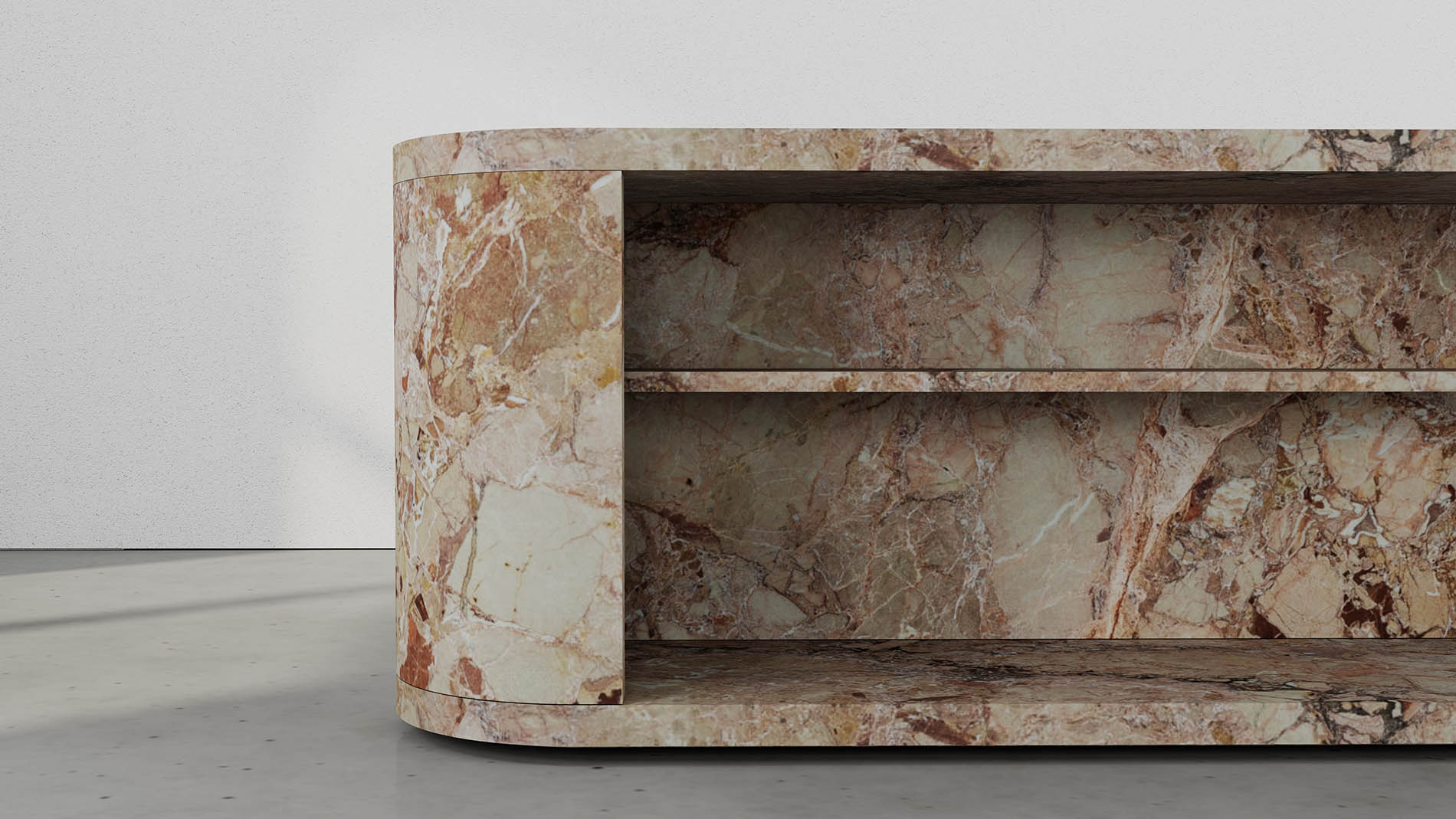 Sirolo Breccia Pernice Collection by MelchiorriStudioGallery - MarbleSideboard - Limited Edition in Breccia Pernice Marble - Handcrafted